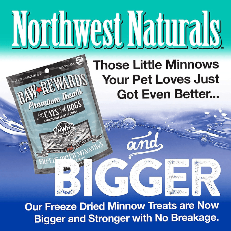 Freeze Dried Treat for Dogs & Cats - RAW REWARDS - Minnows - 1 oz - J & J Pet Club - Northwest Naturals
