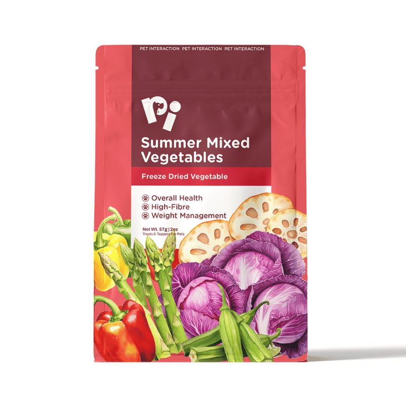 Freeze Dried Vegetable Food Topper for Dogs & Cats - Summer Mixed Vegetable - 2 oz - J & J Pet Club - Pi