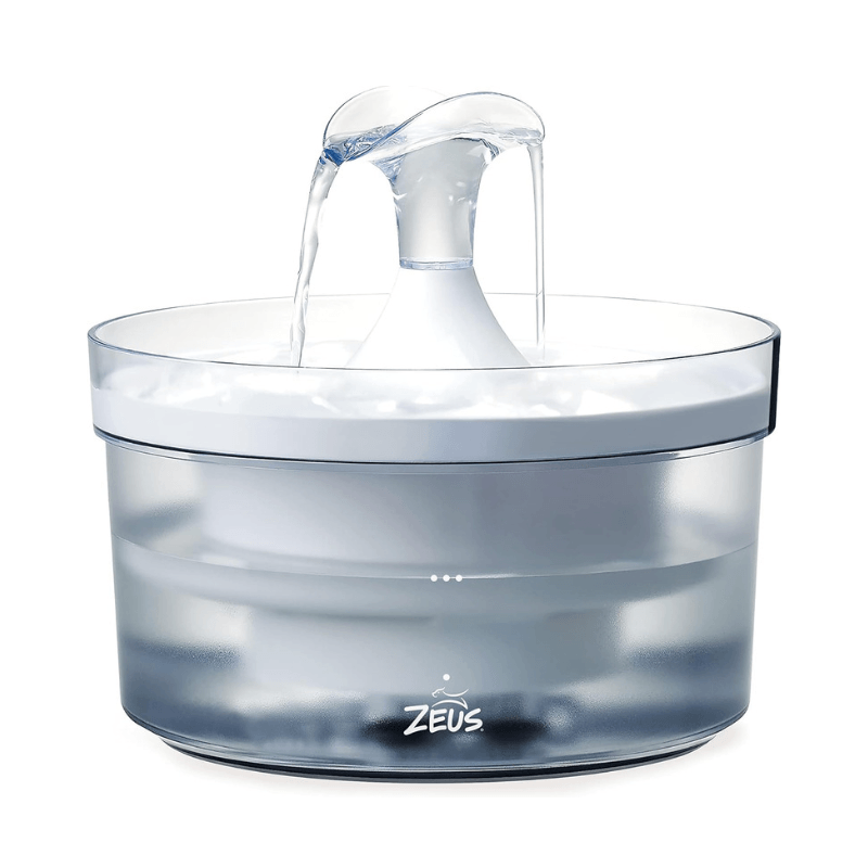 FRESH & CLEAR - Translucent Drinking Fountain with Waterfall Spout (1.5 L) - J & J Pet Club - Zeus