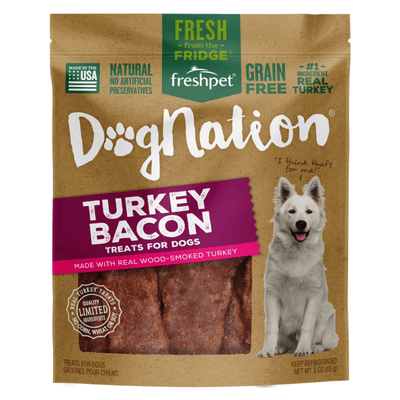 Fresh Dog Treat - DOGNATION - Turkey Bacon - 3 oz - J & J Pet Club - Freshpet