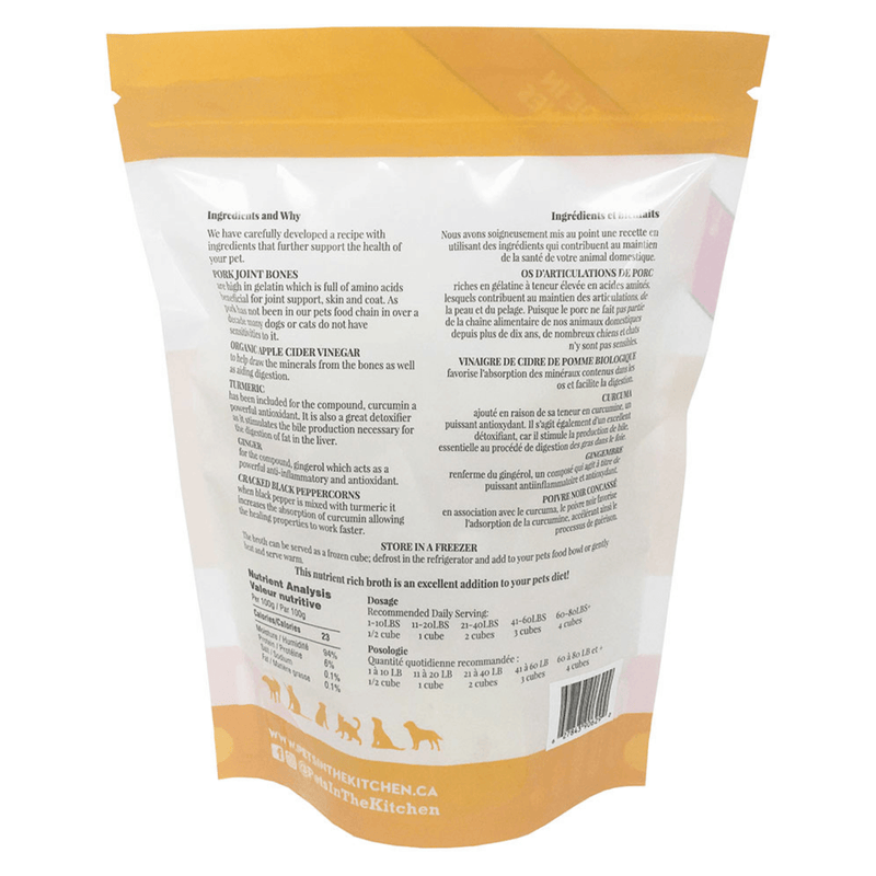 Frozen Dog & Cat Supplement - Pork Bone Broth - 22 Cubes - J & J Pet Club - Pets in the Kitchen