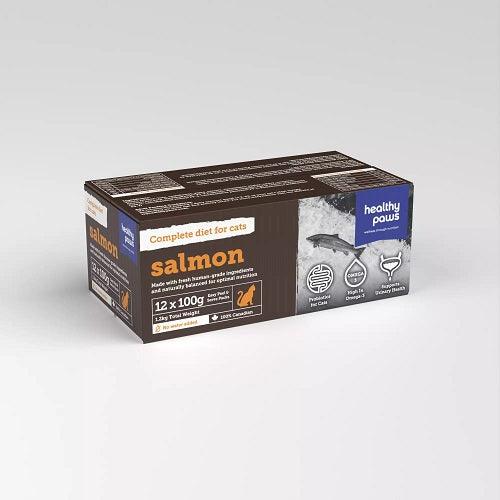 Frozen Raw Cat Food - Salmon - 12 x 100 g - J & J Pet Club