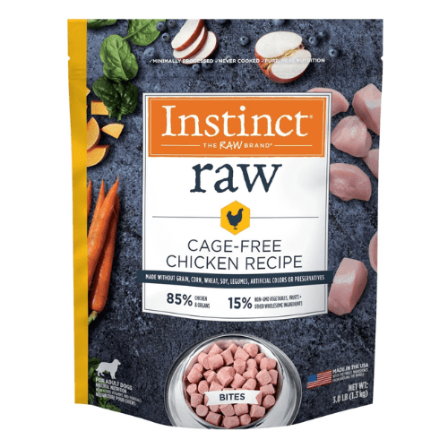 Frozen Raw Dog Food - Cage Free Chicken Bites For Adult Dogs - J & J Pet Club - Instinct
