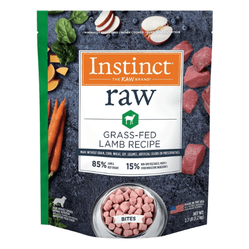 Frozen Raw Dog Food - Grass Fed Lamb Bites For Adult Dogs - J & J Pet Club - Instinct