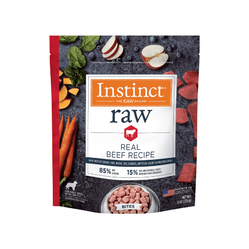 Frozen Raw Dog Food - Real Beef Bites - J & J Pet Club - Instinct