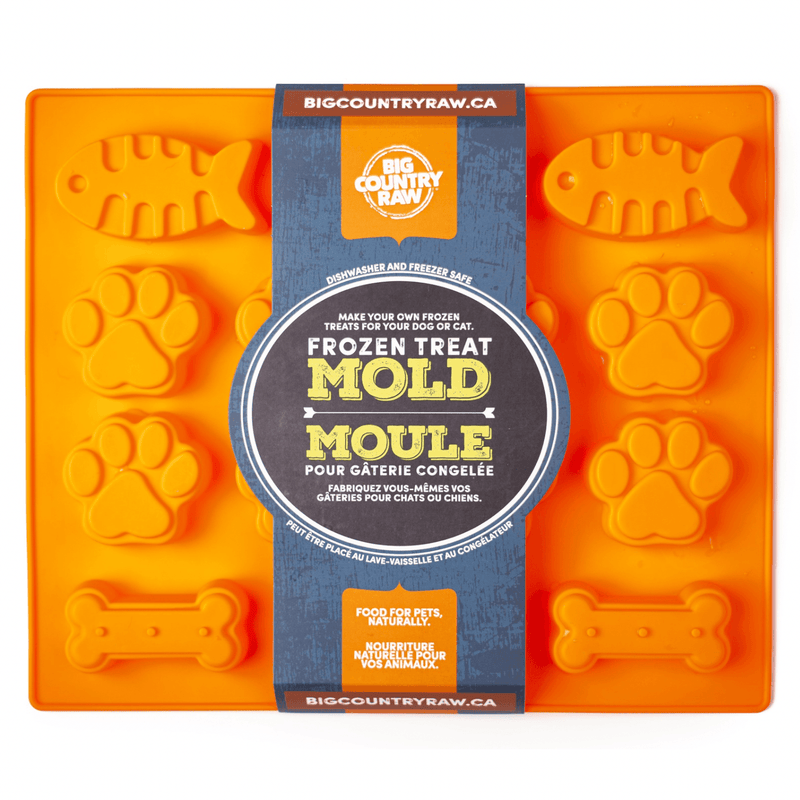 Frozen Treat Mold - Fish, Paw & Bone Shape - Large Orange - J & J Pet Club - Big Country Raw