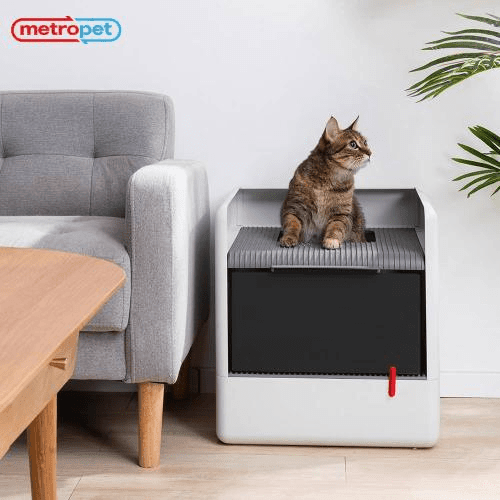 Fully Enclosed Cat Litter Box, Double Door Top Entry Style For Large Cats - J & J Pet Club - Metropet