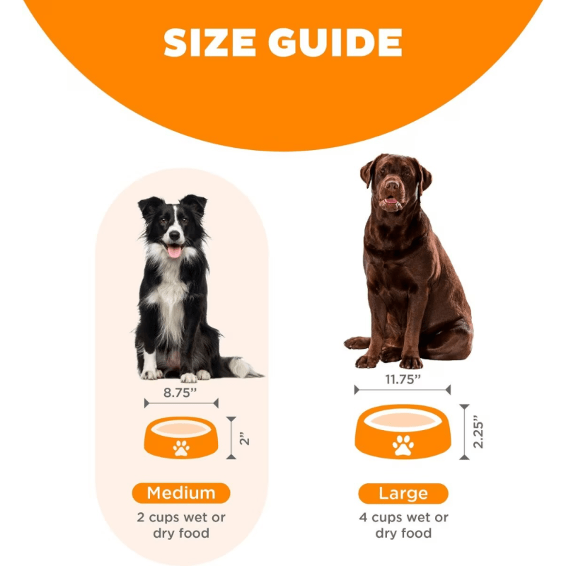 Fun Feeder Slo Bowl - Slow Feeder For Medium/ Mini Dogs - Orange - J & J Pet Club - Outward Hound
