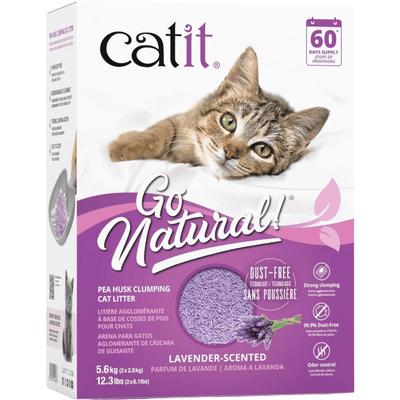 Go Natural Pea Husk Clumping Cat Litter, Lavender-Scented, 5.6 kg - J & J Pet Club - Catit