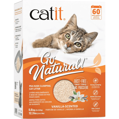 Go Natural Pea Husk Clumping Cat Litter, Vanilla-Scented, 5.6 kg - J & J Pet Club - Catit