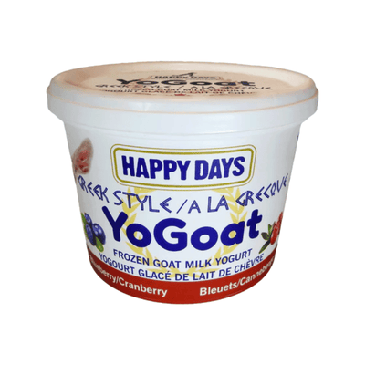 Greek Style Frozen Goat Milk Yogurt - YoGoat - Blueberry/Cranberry - 475 g - J & J Pet Club - Happy Days