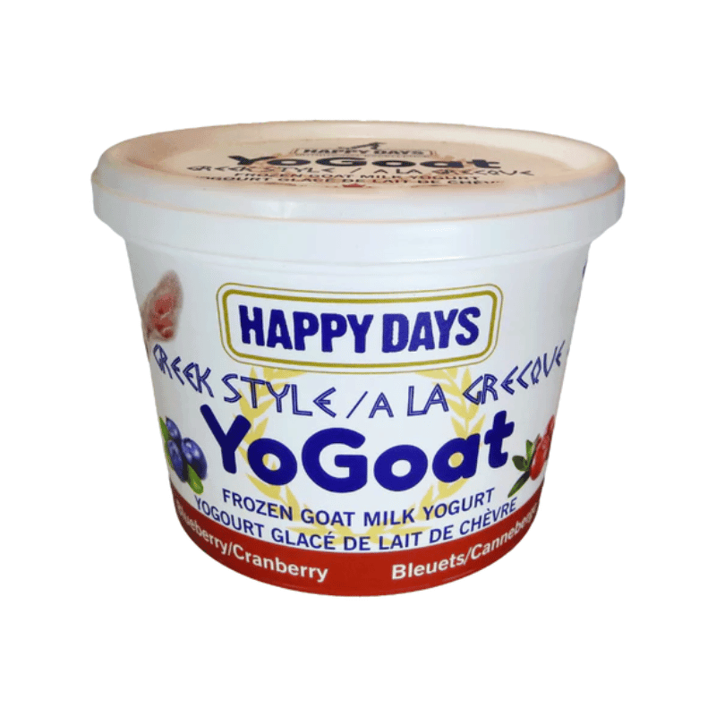 Greek Style Frozen Goat Milk Yogurt - YoGoat - Blueberry/Cranberry - 475 g - J & J Pet Club - Happy Days