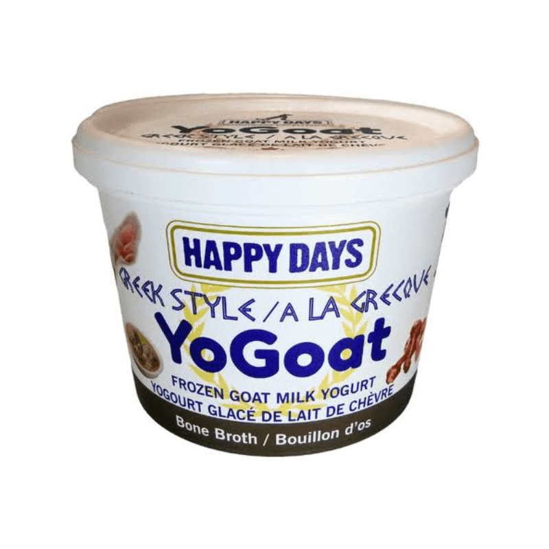 Greek Style Frozen Goat Milk Yogurt - YoGoat - Bone Broth - 475 g - J & J Pet Club - Happy Days