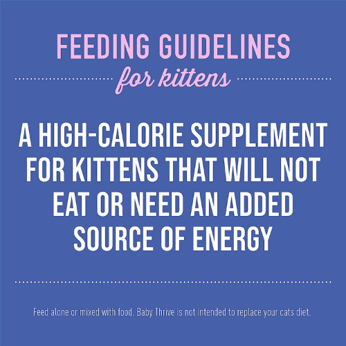 High Calorie Supplement For Kittens - BABY THRIVE - Chicken & Chicken Liver Recipe - 0.28 oz sachet, pack of 20 - J & J Pet Club - Tiki Cat
