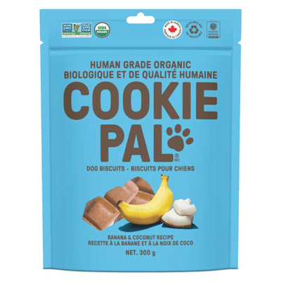 Human Grade Organic Dog Biscuit - Banana & Coconut - 300 g - J & J Pet Club - COOKIE PAL