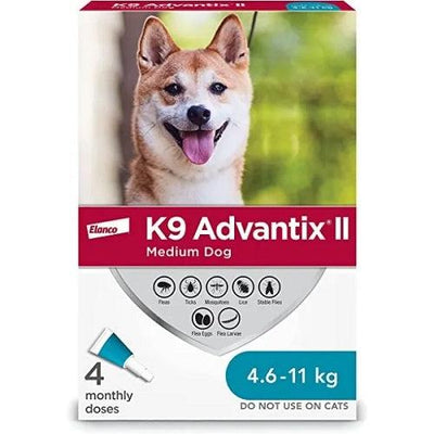 K9 Advantix II, For Dogs 4.6-11 kg, 4 dose - J & J Pet Club - Elanco