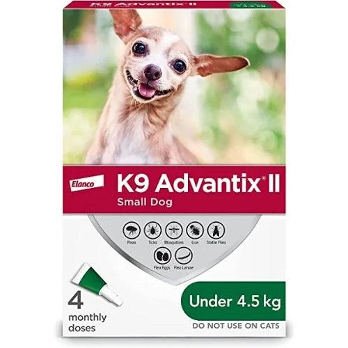 K9 Advantix II, For Dogs < 4.5 kg, 4 dose - J & J Pet Club - Elanco