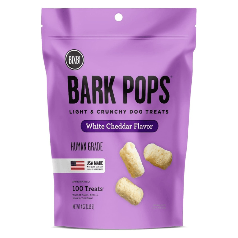 Light & Crunchy Dog Treat - BARK POPS - White Cheddar Flavor - 4 oz - J & J Pet Club - BIXBI