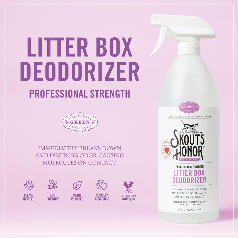 Litter Box Deodorizer - Professional Strength - 35 oz - J & J Pet Club - Skout's Honor