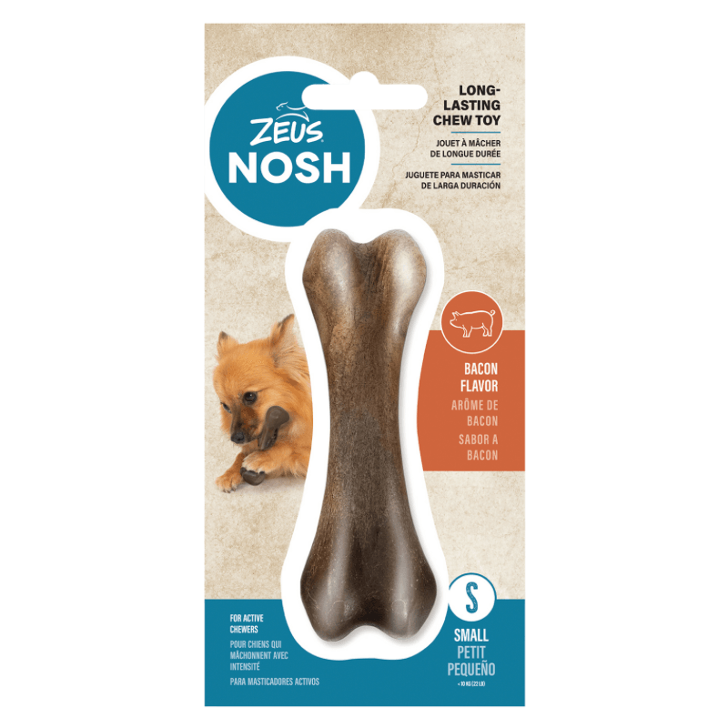 Long-Lasting Dog Chewing Toy, NOSH STRONG - Bacon Flavor - J & J Pet Club - Zeus