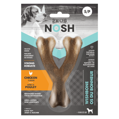 Long-Lasting Dog Chewing Toy, NOSH STRONG WISHBONE - Chicken Flavor - J & J Pet Club - Zeus