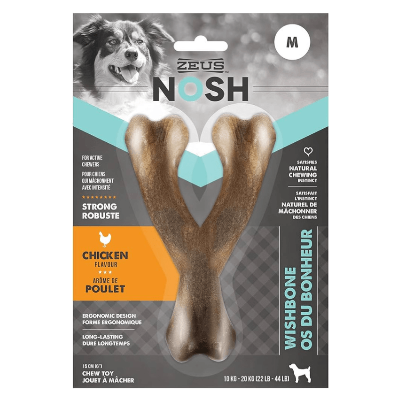 Long-Lasting Dog Chewing Toy, NOSH STRONG WISHBONE - Chicken Flavor - J & J Pet Club - Zeus