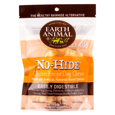 Long Lasting Dog Chews, NO-HIDE, Chicken Recipe Small Rolls - 2.4 oz, pack of 2 - J & J Pet Club - Earth Animal