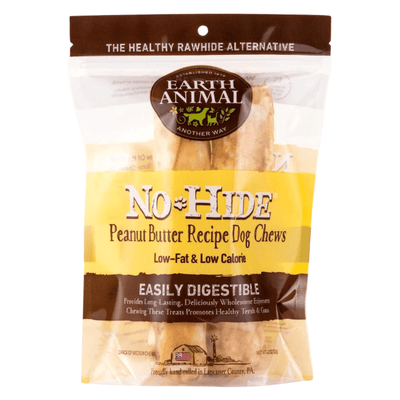 Long Lasting Dog Chews, NO-HIDE, Peanut Butter Recipe Medium Rolls - 4.2 oz, pack of 2 - J & J Pet Club - Earth Animal