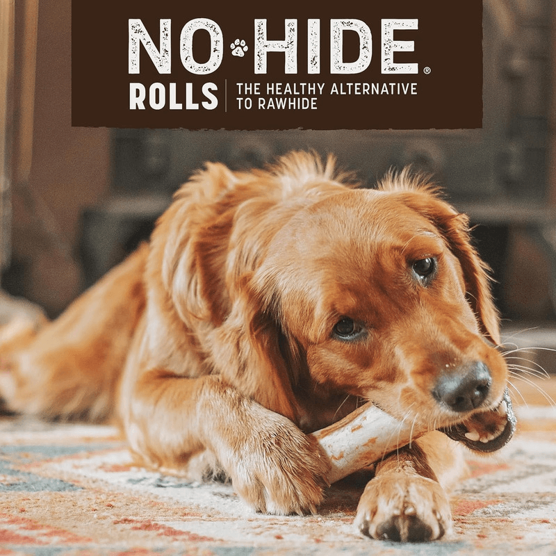 Long Lasting Dog Chews, NO-HIDE, Peanut Butter Recipe Medium Rolls - 4.2 oz, pack of 2 - J & J Pet Club - Earth Animal