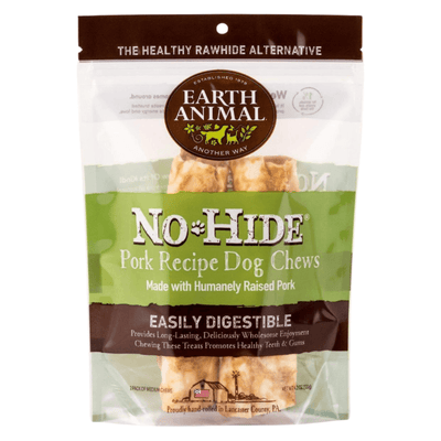 Long Lasting Dog Chews, NO-HIDE, Pork Recipe Medium Rolls - 4.2 oz, pack of 2 - J & J Pet Club - Earth Animal