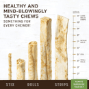 Long Lasting Dog Chews, NO-HIDE, Pork Recipe Medium Rolls - 4.2 oz, pack of 2 - J & J Pet Club - Earth Animal