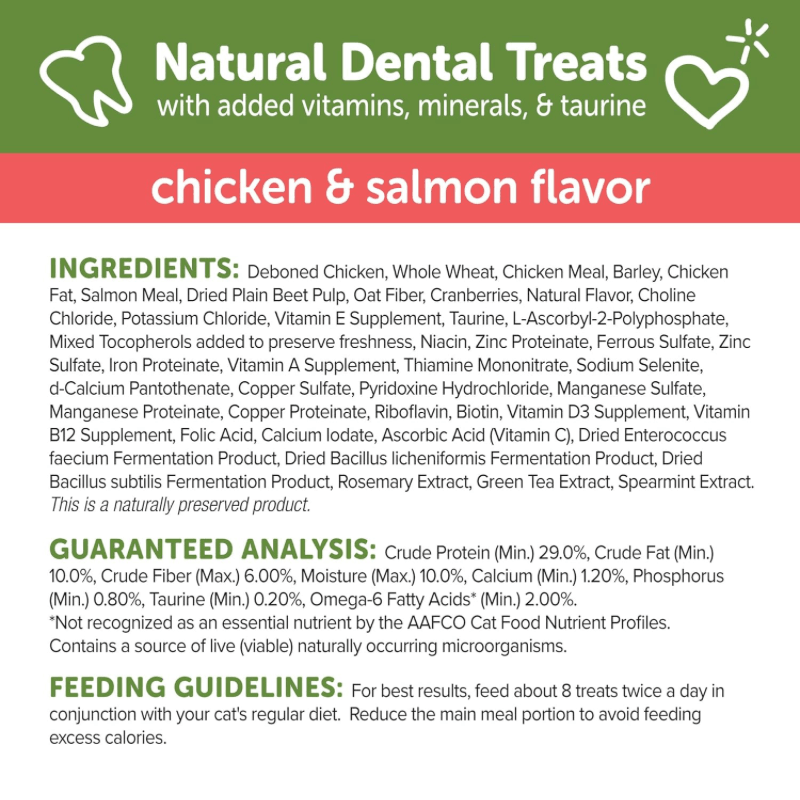 Natural Cat Dental Treat - Chicken & Salmon Flavor - J & J Pet Club - WHIMZEES