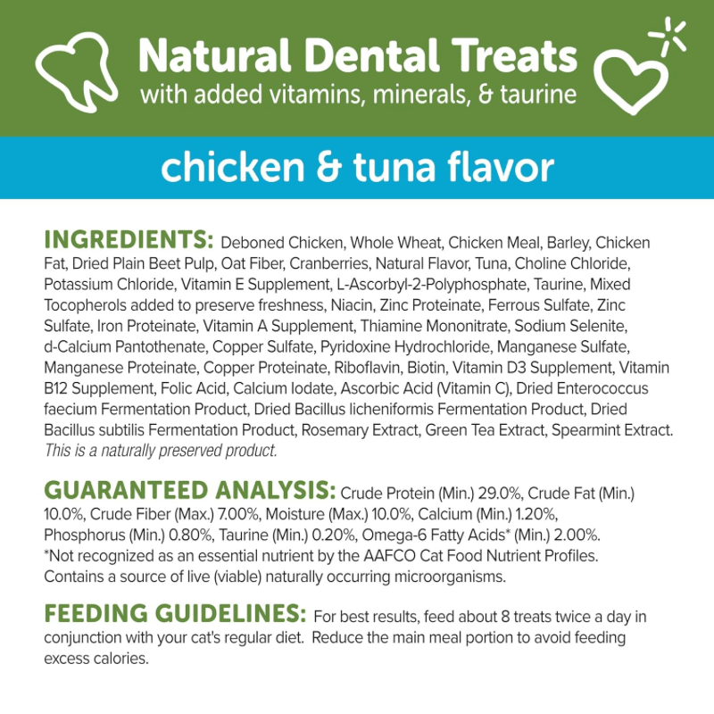 Natural Cat Dental Treat - Chicken & Tuna Flavor - J & J Pet Club - WHIMZEES