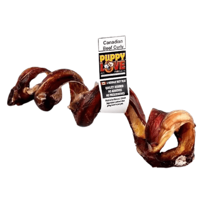 Natural Dog Chews - Canadian Beef Curly - 1 pc (Bulk) - J & J Pet Club - Puppy Love