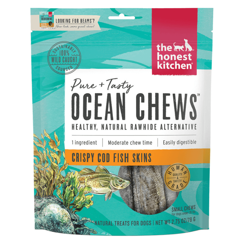 Natural Dog Chews - OCEAN CHEWS - Crispy Cod Fish Skins - J & J Pet Club - The Honest Kitchen