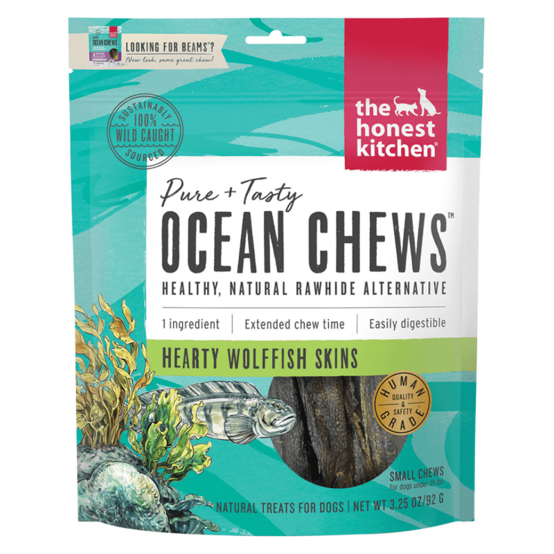 Natural Dog Chews - OCEAN CHEWS - Hearty Wolffish Skins - J & J Pet Club - The Honest Kitchen