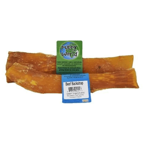 Natural Dog Chews - PUPPY WORLD - Beef Backstrap - 1 pc (Bulk) - J & J Pet Club - Puppy Love