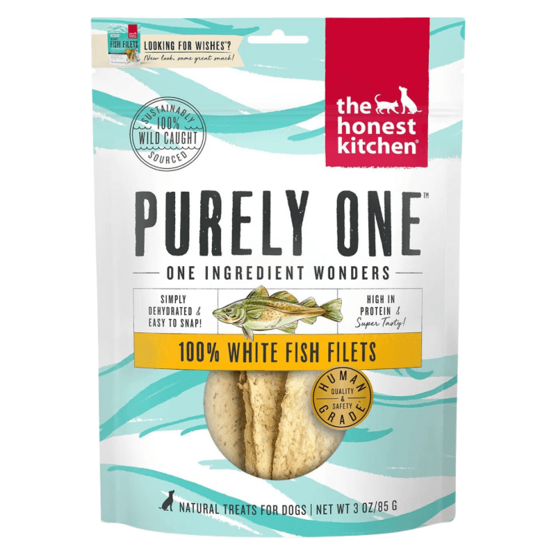 Natural Dog Chews - PURELY ONE - 100% White Fish Fillets - 3 oz - J & J Pet Club - The Honest Kitchen