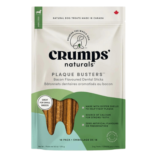 Natural Dog Treat - Plaque Busters Bacon Dental Sticks - J & J Pet Club - Crump's Naturals