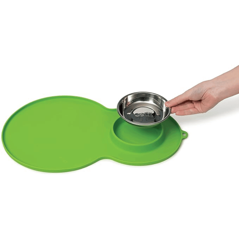 Peanut Placemat with Stainless Steel Dish - J & J Pet Club - Catit