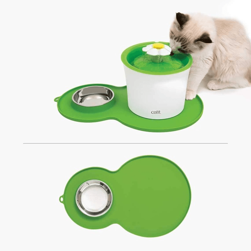 Peanut Placemat with Stainless Steel Dish - J & J Pet Club - Catit