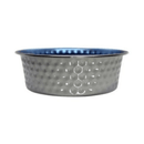 Pet Bowl - Hammered Stainless Steel - J & J Pet Club - Baxter & Bella