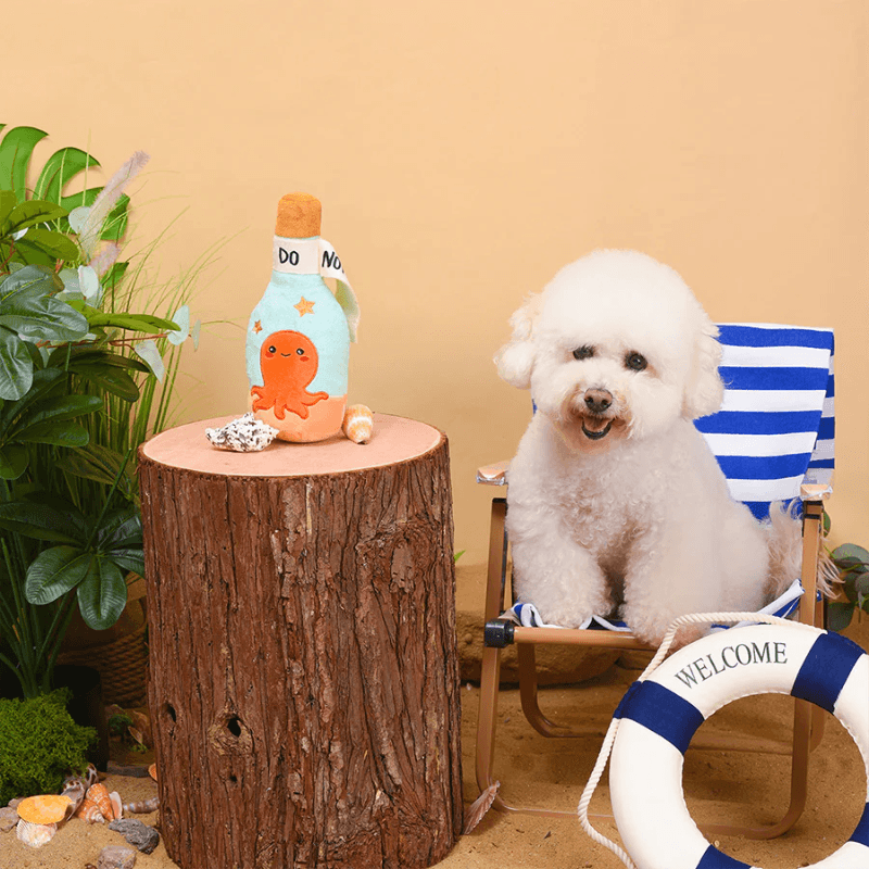 Plush Dog Toy - Beach Daze - Drift Bottle - J & J Pet Club - HugSmart