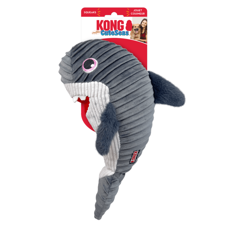 Plush Dog Toy - CuteSeas Rufflez Shark - J & J Pet Club - Kong