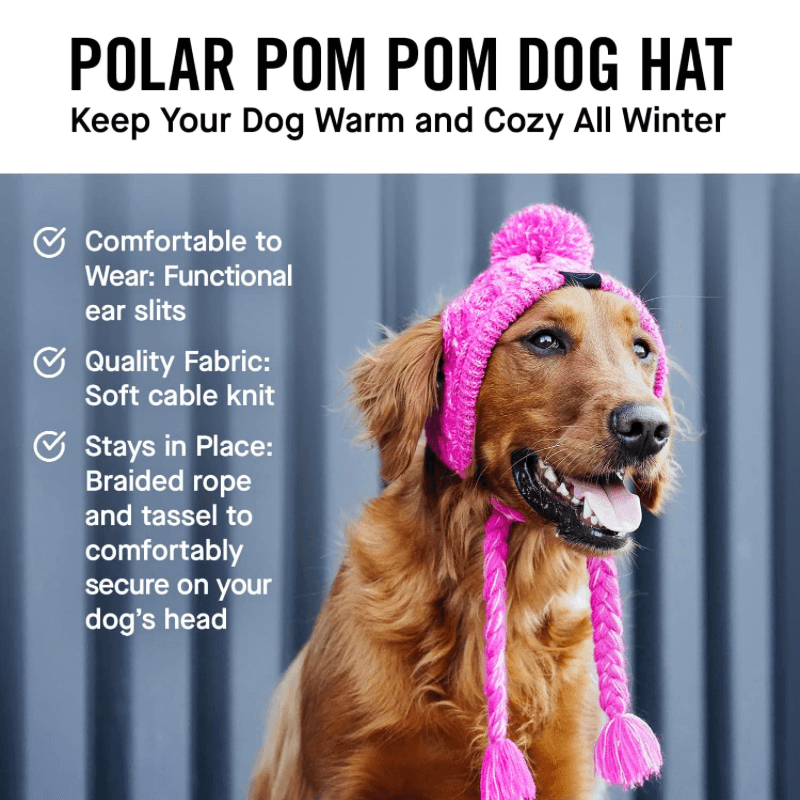 Polar Dog Pom Pom Hat - Pink - J & J Pet Club - Canada Pooch