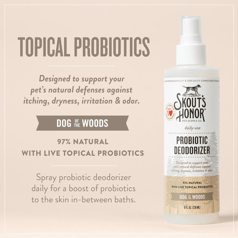 Probiotic Deodorizer For Dogs & Cats - Fragrance Dog of the Woods - 8 oz - J & J Pet Club - Skout's Honor