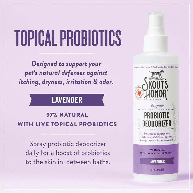 Probiotic Deodorizer For Dogs & Cats - Fragrance Lavender - 8 oz - J & J Pet Club - Skout's Honor