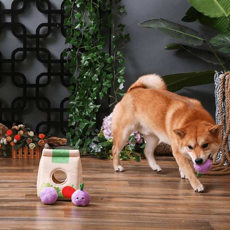 Puzzle Hunter Dog Toy - Food Party - Grocery Bag - J & J Pet Club - HugSmart