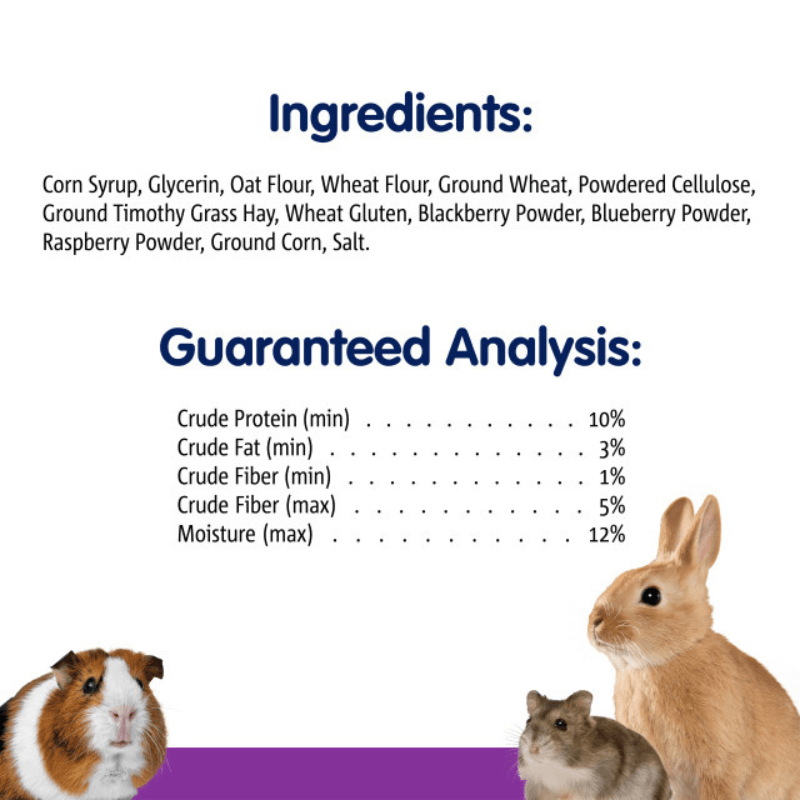 Rabbit/ Guinea Pig/ Hamster Treat - Bursts with Wild Berry Flavor - 1.76 oz - J & J Pet Club - Vitakraft