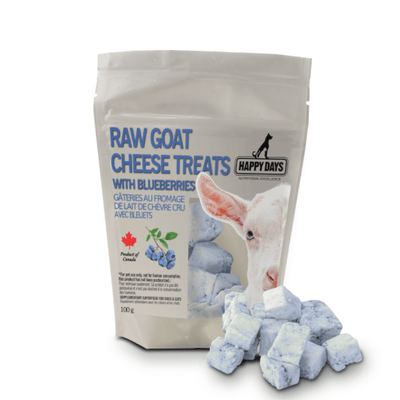 Raw Goat Cheese Treats with Blueberries - 100 g - J & J Pet Club - Happy Days
